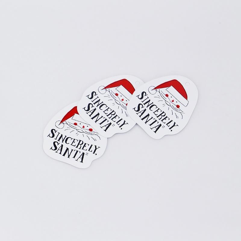 Custom Chistmas Santa Irregular Shape Tag Paper Hangtag