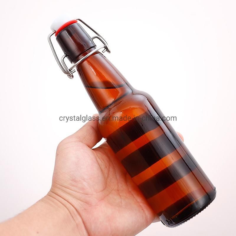 Flip Top Glass Bottle with Stopper for Beverages, Oil, Vinegar, Kombucha, Beer, Water, Soda, Kefir