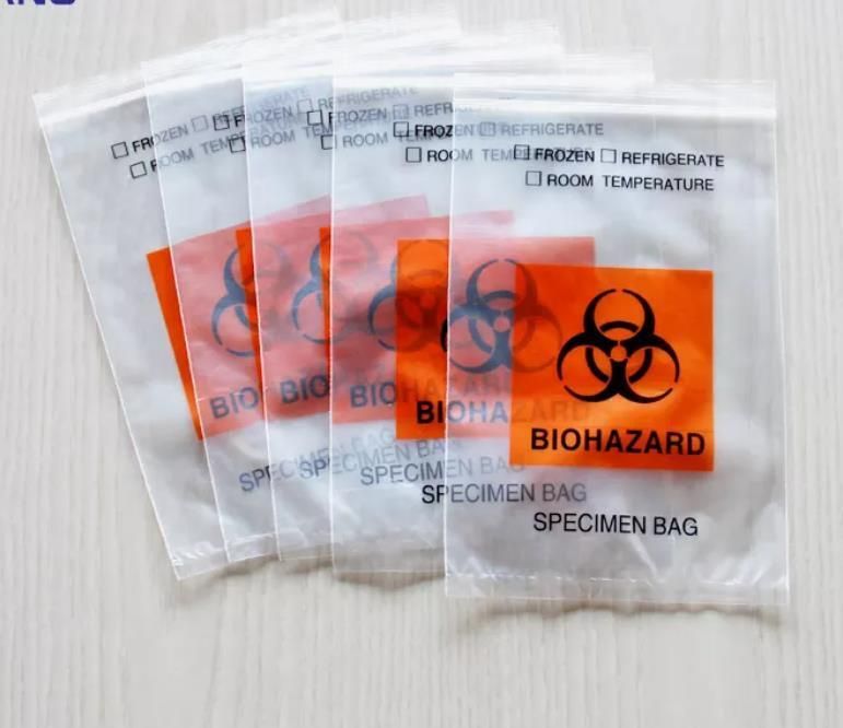 Wholesale Promotion 3 Walls Eco Friendly Lab Use Side Gusset Clear Plastic Specimen Biohazard Bags