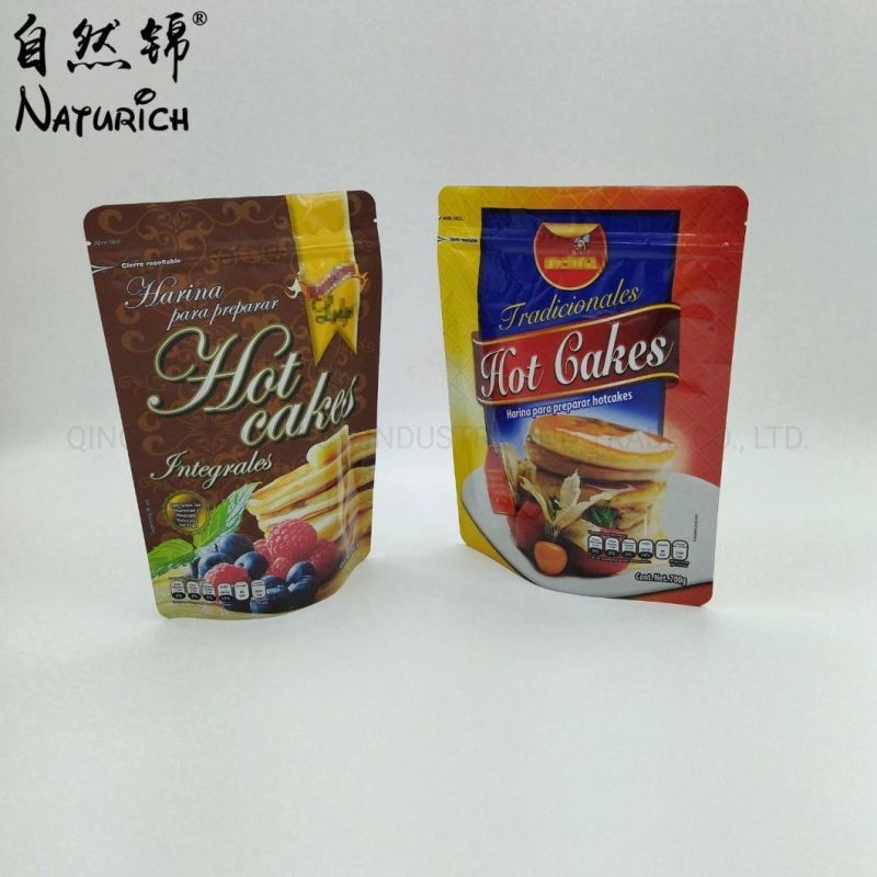 Custom Printed Flat Bottom Zipper Plastic Flour Packaging Bag