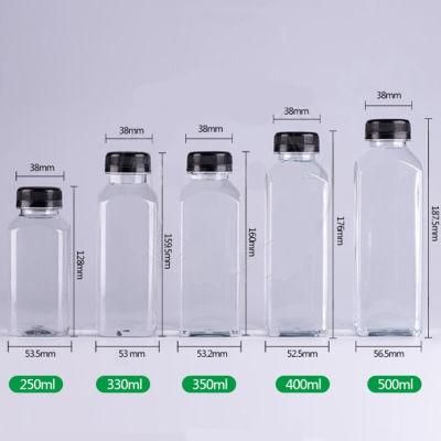 Wholesale 120ml 200ml 6oz 250ml 8oz Square Pet Plastic Bottle with Black White Tamper Proof Cap