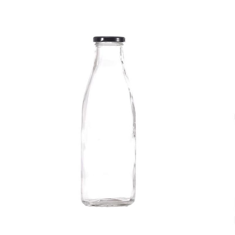 Transparent Empty Fresh Dariy 1000ml 1L Milk Glass Bottle