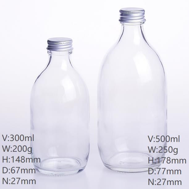 Hand Soap Dispensers Clear Glass Soap Dispenser Bottle 300ml 500ml