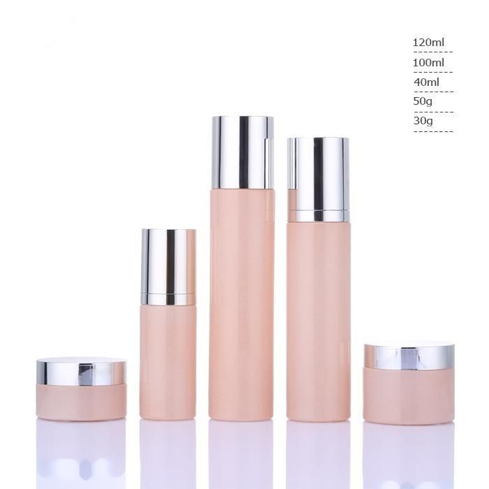 Ll14 Luxury Eco-Friendly Cosmetic Packaging Set Skincare Cream/Lotion Glass Bottle with Press Pump Have Stock