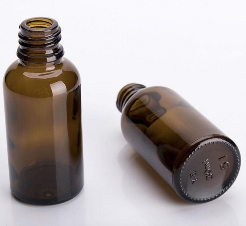 Brown Glass Bottles with Dropper and Cap for Cosmetics 30ml