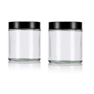 8oz Straight Side Clear Glass Food Herb Jar
