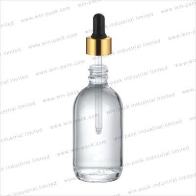 Glass Dropper Bottle 30ml Clear Transparent Bottle with Gold Color Dropper