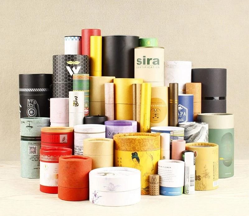 Custom Printing Recycled Paper Tube Packaging Kraft Paper Tube for Essential Serum Hair Oil Face Cream