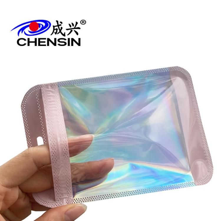 Holographic Film Plastic Bag Electronic Products Brush Zipper Bags