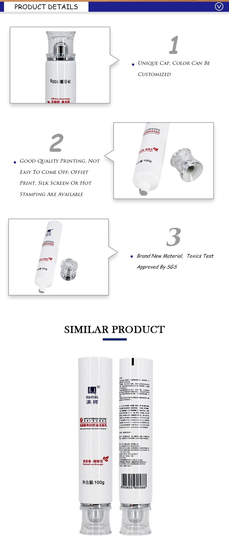 OEM 100ml Plastic Lotion Tube with Acrylic Screw Cap