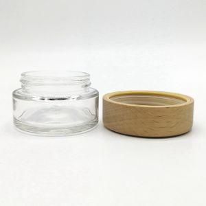 2 Oz Jar Child Resistant Jar Whith Classic Bamboo Lid for Hemp Flower Packaging