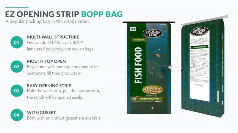 Woven Polypropylene Plastic Bags Animal Feed Packaging Bag 50kg 25kg