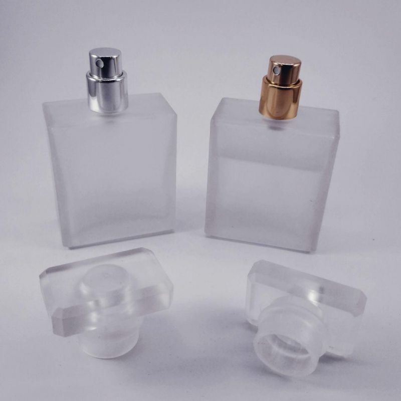 50ml Travel Portable Frosted Square Refillable Bottle Glass Empty Perfume Pump Bottle Spray Atomizer Cosmetic Containers