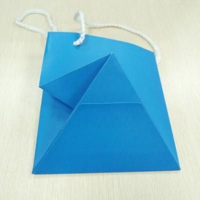 Custom Shape Bag Triangle Paper Folded Standing Special Type Cardboard Paper Gift Shopping Flower Plant Bag