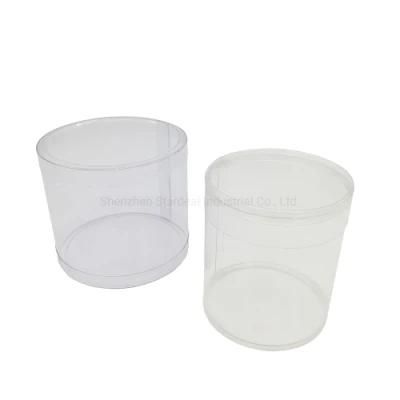 PVC Pet Clear Cylinder Plastic Container with Lid
