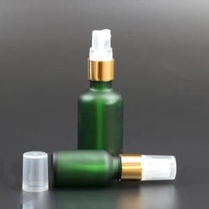 Frosted Green Glass Oil Bottle with Lotion Pump, Dropper Bottle (NBG25A)