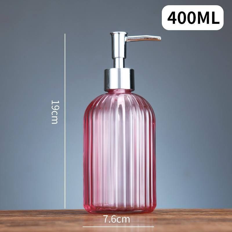 China Wholesale 400ml Colorful Glassware Hand Sanitizer Bottle Containers Press Empty Bottles Bathroom Product