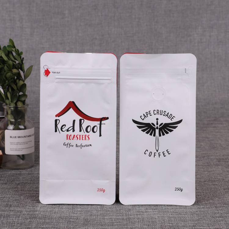 Quad Seal Coffee Bag with Valve 400g Coffee Pouch