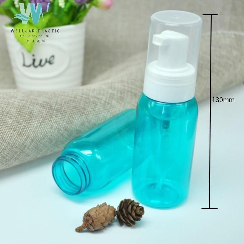 100ml Plastic Pet Blue Foam Bottle with PP Pump