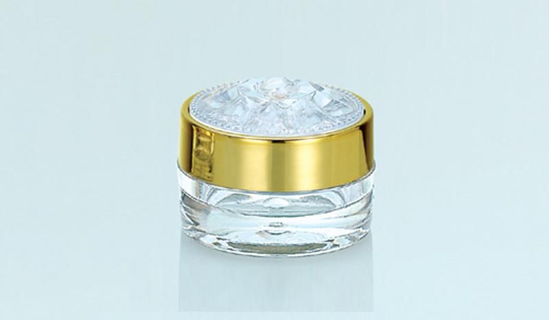 5g Plastic Empty Clear Cream Glitter Jar with Gold Lid