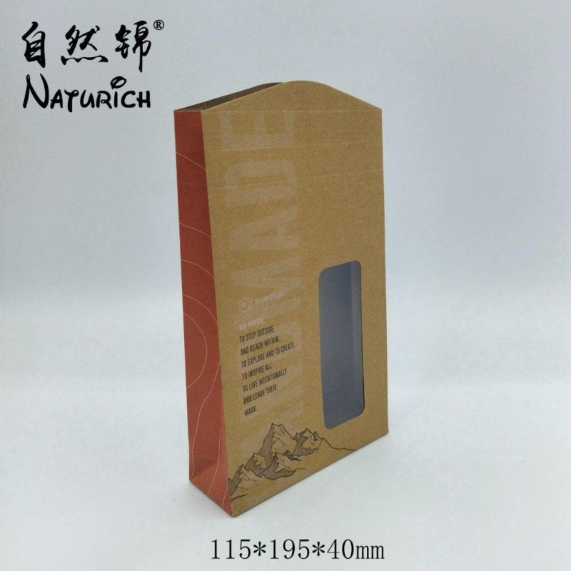 Flat Bottom Kraft Paper Bag with Clear Window