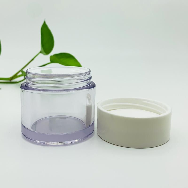 50ml Clear and Tall PETG Cosmetic Cream Jar with White Cap