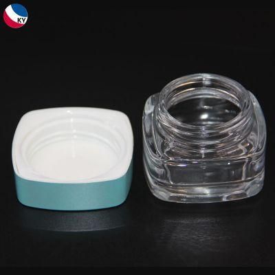 50g Clear Square Glass Jar Cosmetic Face Care Cream Glass Jar Container Screw Cap