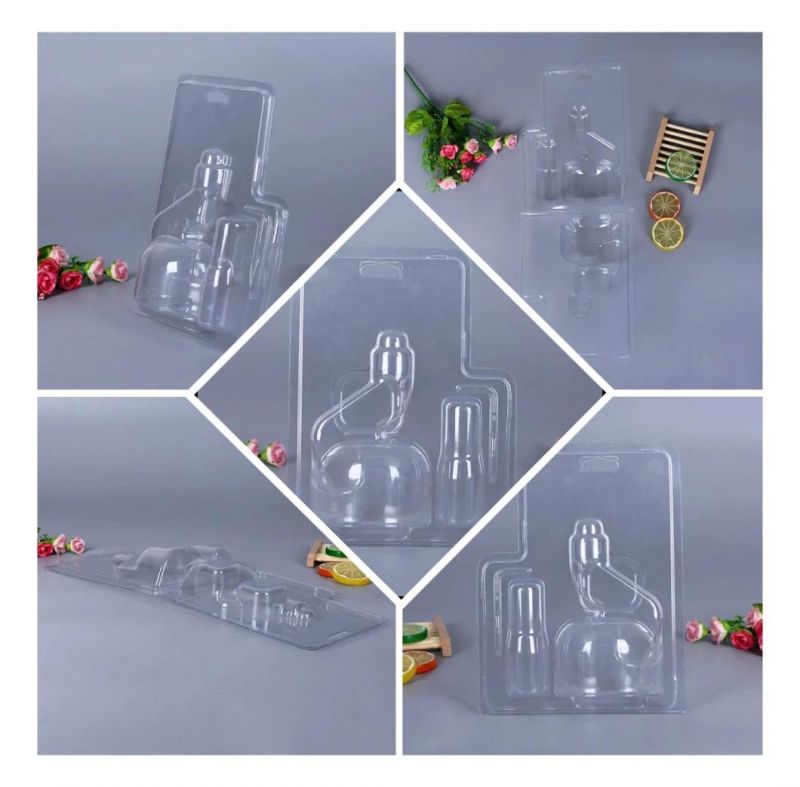 Transparent Disposable Good Service Clear Plastic Clam Shell Folded Packaging for Hardware Electronic with Hang Hole