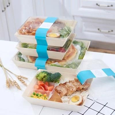 Custom Print Restaurant Cardboard Takeout Packaging Square Nori Roll Packing Containers Food Takeaway Sushi Togo Box with Window