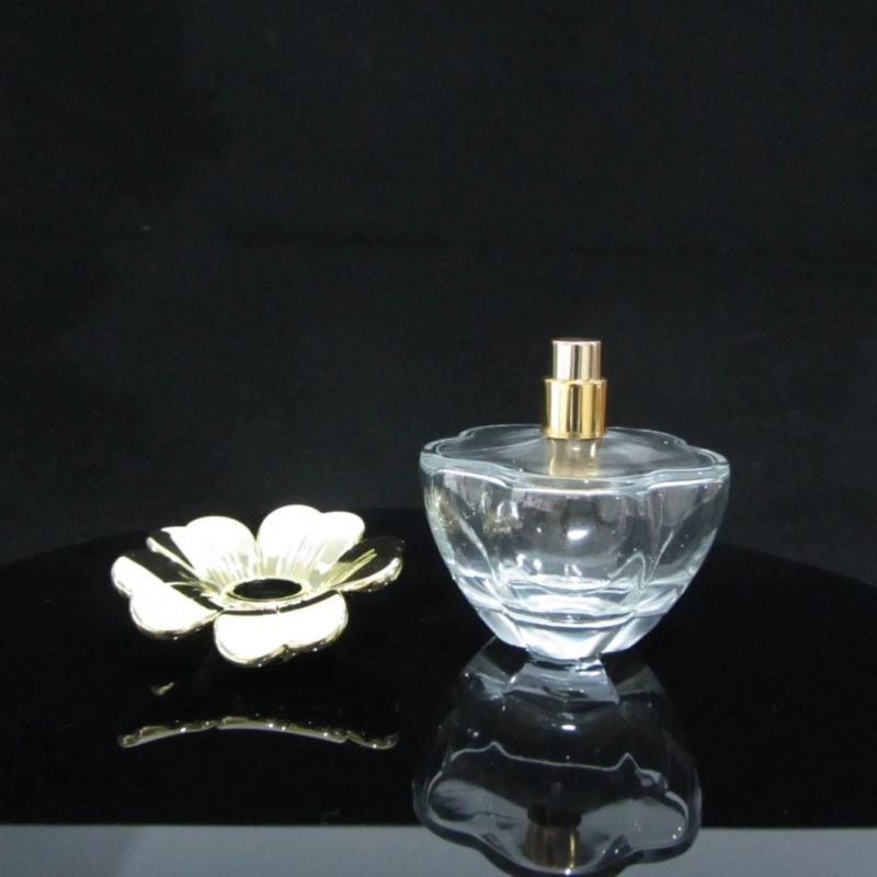 Women′s Empty Wholesale Flower Glass Perfume Bottle 100 Ml