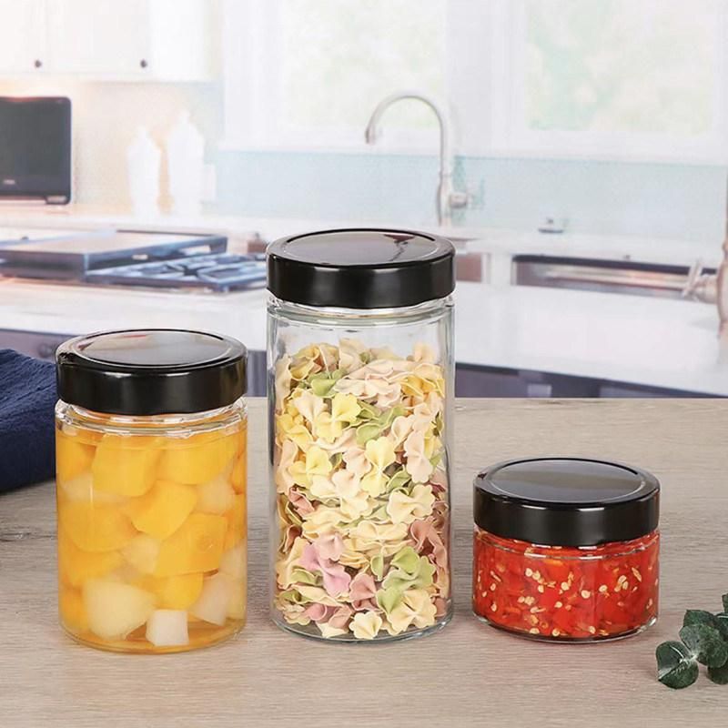 280ml Round Clear Empty Food Storage Glass Pickle Jar with Tinplate Cap