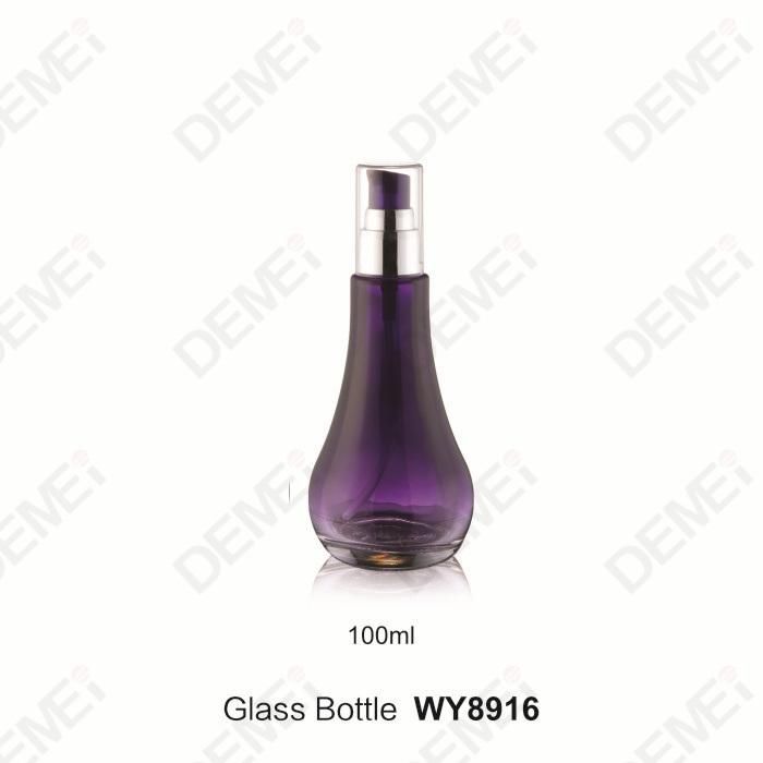 40/100/120ml 50g Cosmetic Skin Care Packaging Gradient Purple Big Round Bottom Toner Lotion Glass Bottle and Cream Jar