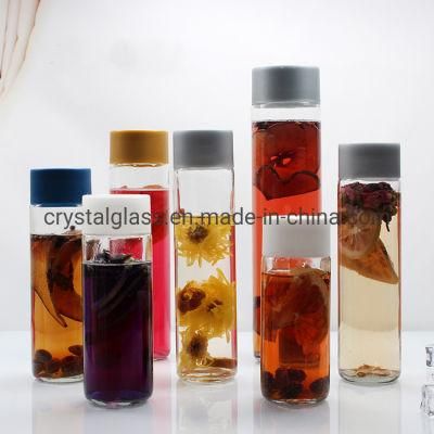 Mineral Water Soda Juice Packing Glass Beverage Bottle with Screw Lid