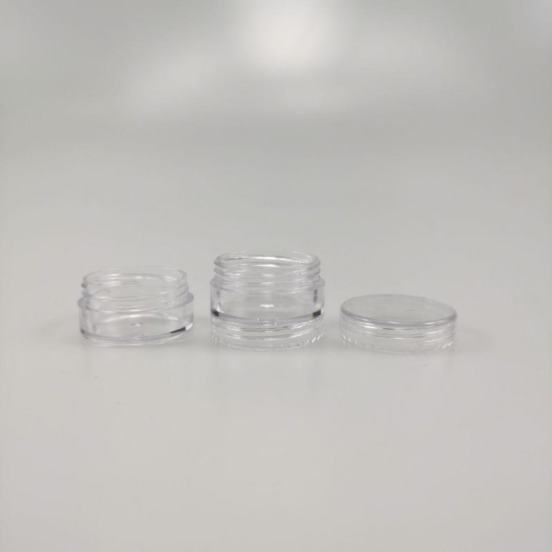 5PCS 3G 3ml Stackable Transparent PS Cream Jar Pill Bottle Trial Bottle for Loose Powder