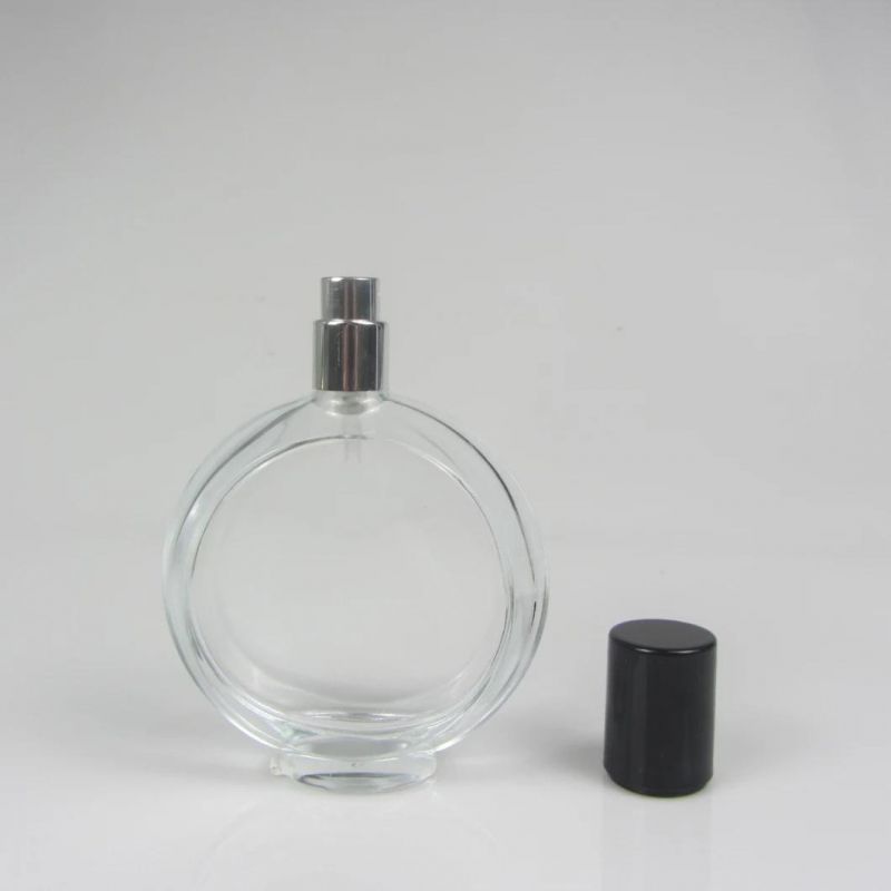 Refillable Clear Empty Round 100ml Spray Glass Perfume Bottle