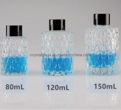 Cylindrical 160ml Essential Oils Reed Sticks Glass Diffuser Bottles with Silver Cap and Plug