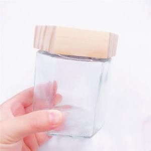 380ml 500g Transparent Glass Bottles Jam Jars Pickles Candy Sealed Cans Hexagonal Shape Honey Bottles of Small Glass Jar