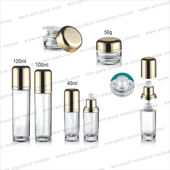 New Design 40ml 100ml 120ml Clear Crystal Round Lotion Bottle