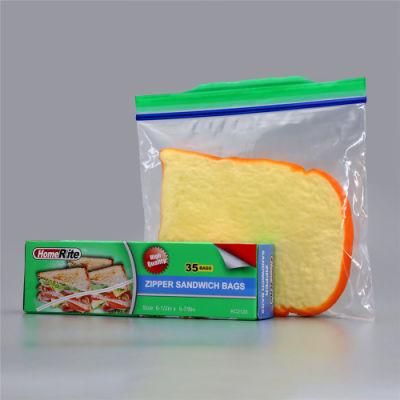 Sandwich Plastic Zip Lock Packaging Bag