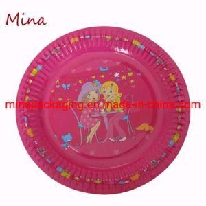 Theme Kids Birthday Party Disposable Happy Girls Design Paper Plate for Hot Dog