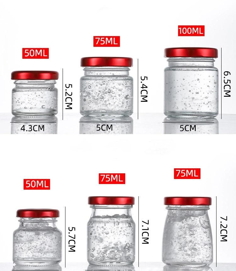 20ml 50ml 75ml Food Storage Container Bird′s Nest Honey Small Glass Jar with Stainless Lid