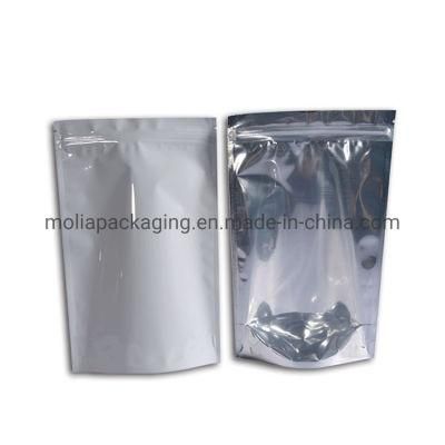 Degradable Plastic Bags/Stand up Sealing Bags Food Grade with Zipper and Tear Notches White/Clear Windows Stand up Bags