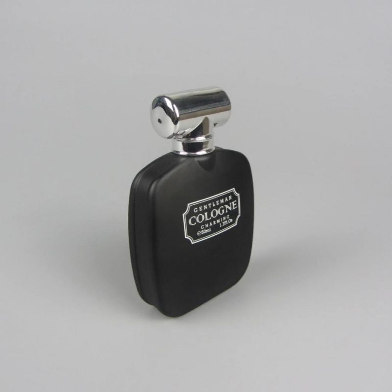 Luxury 50ml Matte Black Glass Spray Perfume Bottle