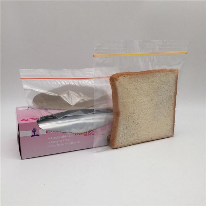 LDPE Virgin Material Transparent Clear Reusable Reclosable Sandwich Packaging Bag