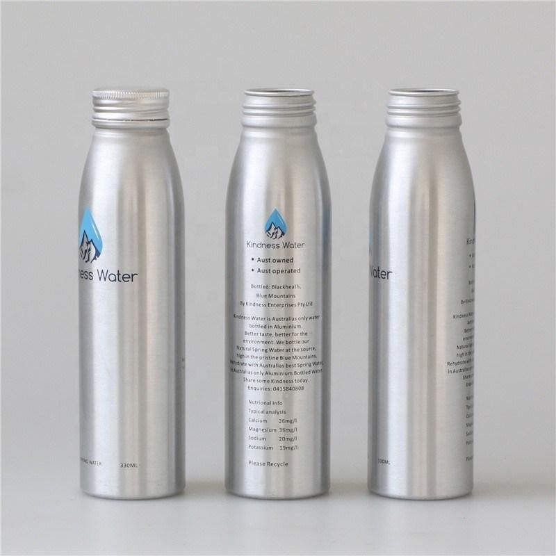 38mm Mouth Opening 330ml Aluminum Water Beverage Bottle Disposable