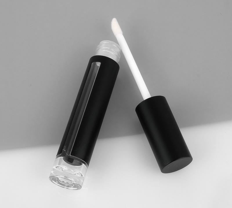 Popular Unique Black Gloss Cosmetic Tubes Round Lip Gloss Packaging Private Label Lip Tint Containers