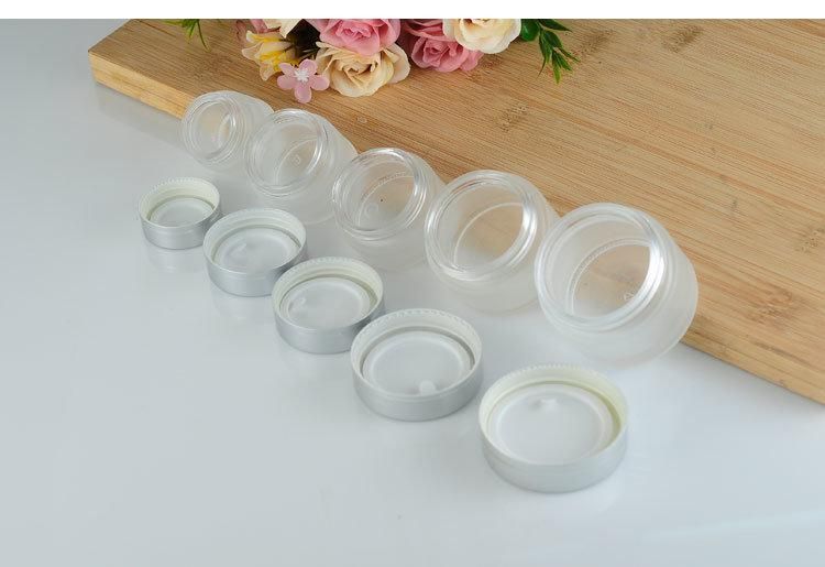 Cosmetic Packaging Frosted Glass Jar with Lid