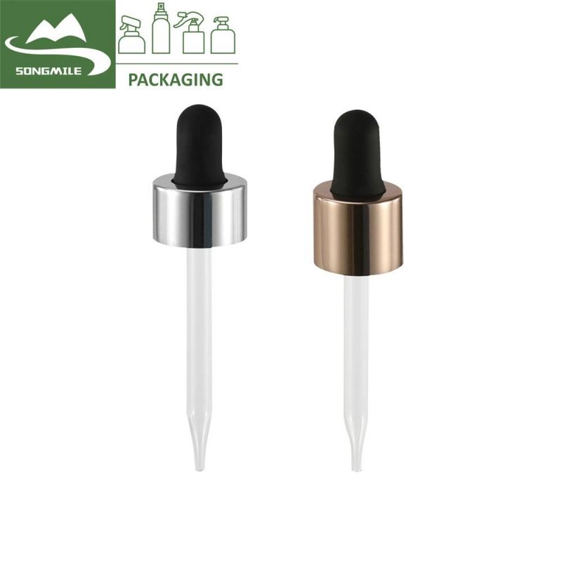 Ribbed Skirt Dropper Assembly with Rubber Bulb and Glass Pipette