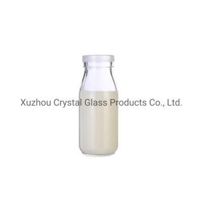 Small 200ml Empty Juice Beverage Milk Glass Bottle with Metal Cap