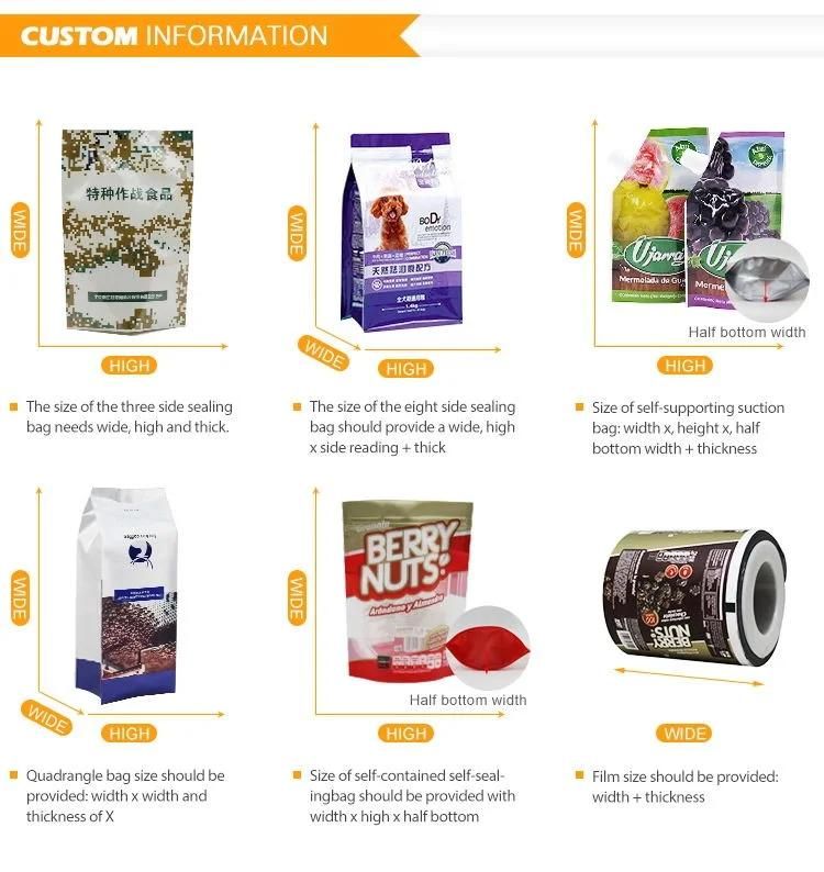 Printed Laminated Plastic Packaging Bags for Frozen Fruit and Vegetable
